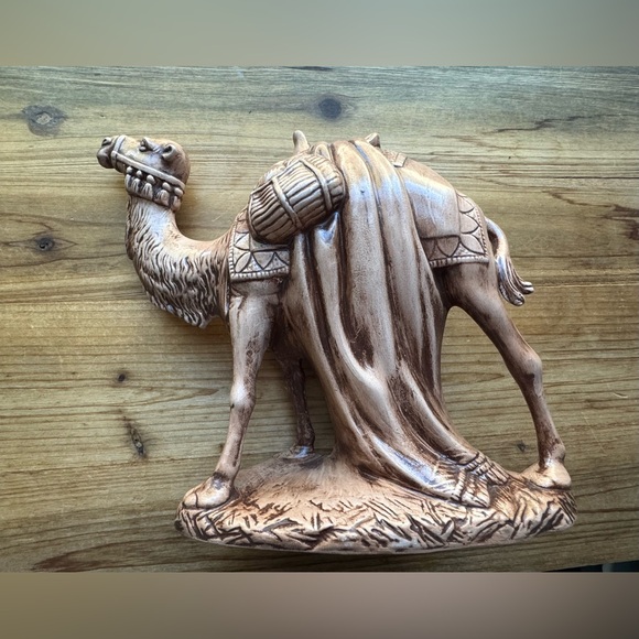 Pack Camel Nativity Christmas Standing Glazed Ceramic Desert 1970s Holland Mold - Picture 3 of 5